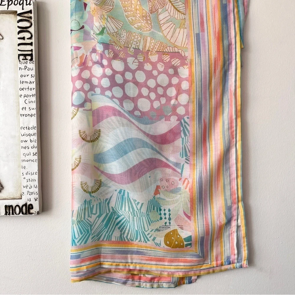 World Market Printed Scarf Beach Coverup Resort Festival